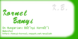 kornel banyi business card